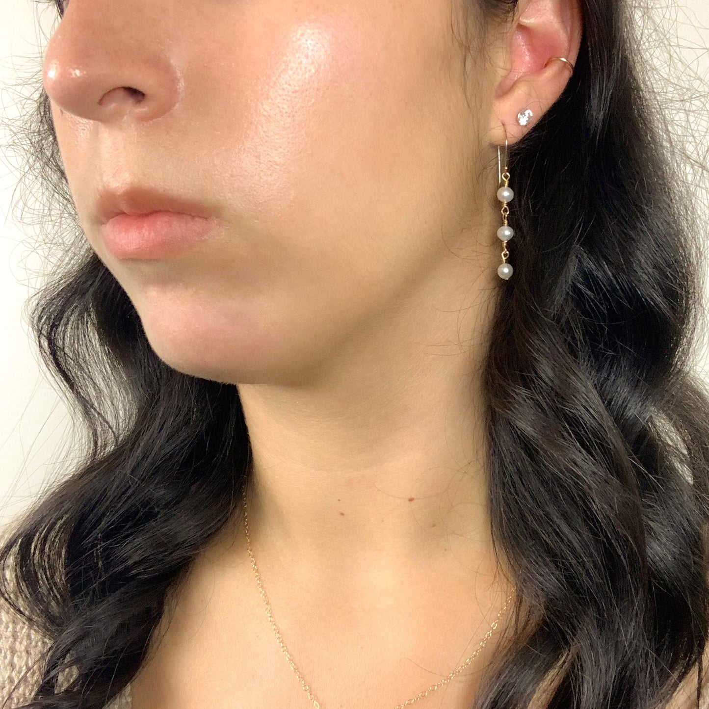 Maid of Honor Gift Dangle Earrings Mother Of Bride Present Freshwater Pearl 14k Gold Fill Sterling Silver Wedding Jewelry Gift Idea