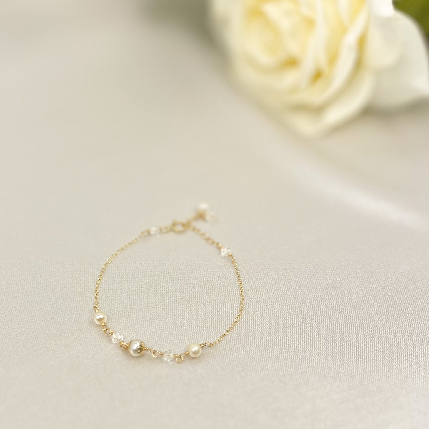 Austrian Crystal Cluster Bracelet Freshwater Pearl Gold Jewelry Silver Bridal Shower Wedding Present Idea Bride Gift Jewellery Anniversary
