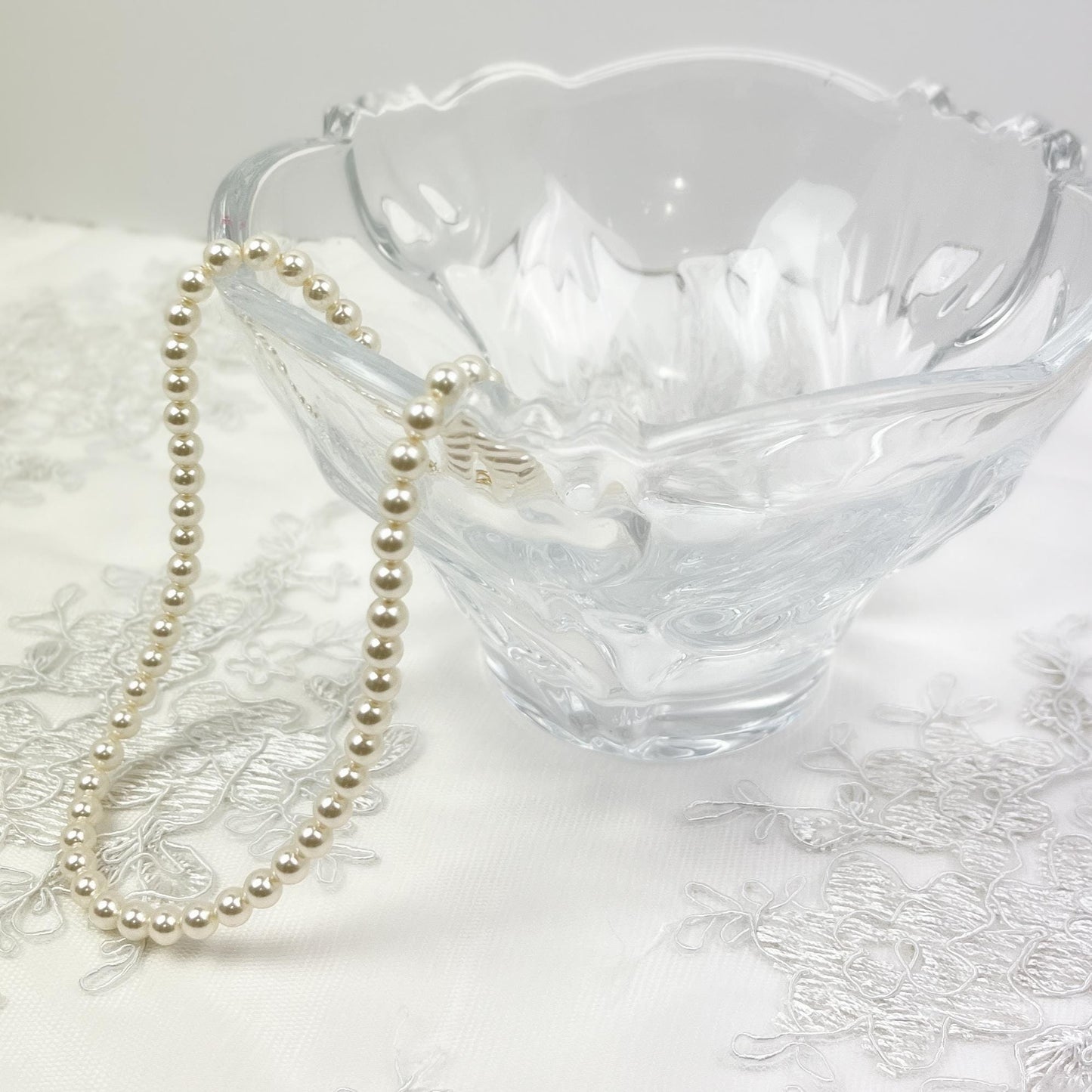 Pearl Beaded Necklace Genuine Crystal Wedding Gift Idea for Mother of the Bride Bridesmaid Present Maid of Honor Bridal Handmade Jewellery