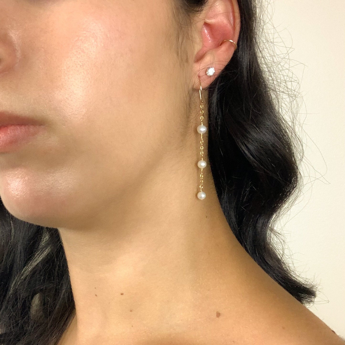 Drop Dangle Freshwater Pearl Earrings Handmade 14k Gold Fill Sterling Silver Jewellery Anniversary Present For Her Birthday Gift Idea Women