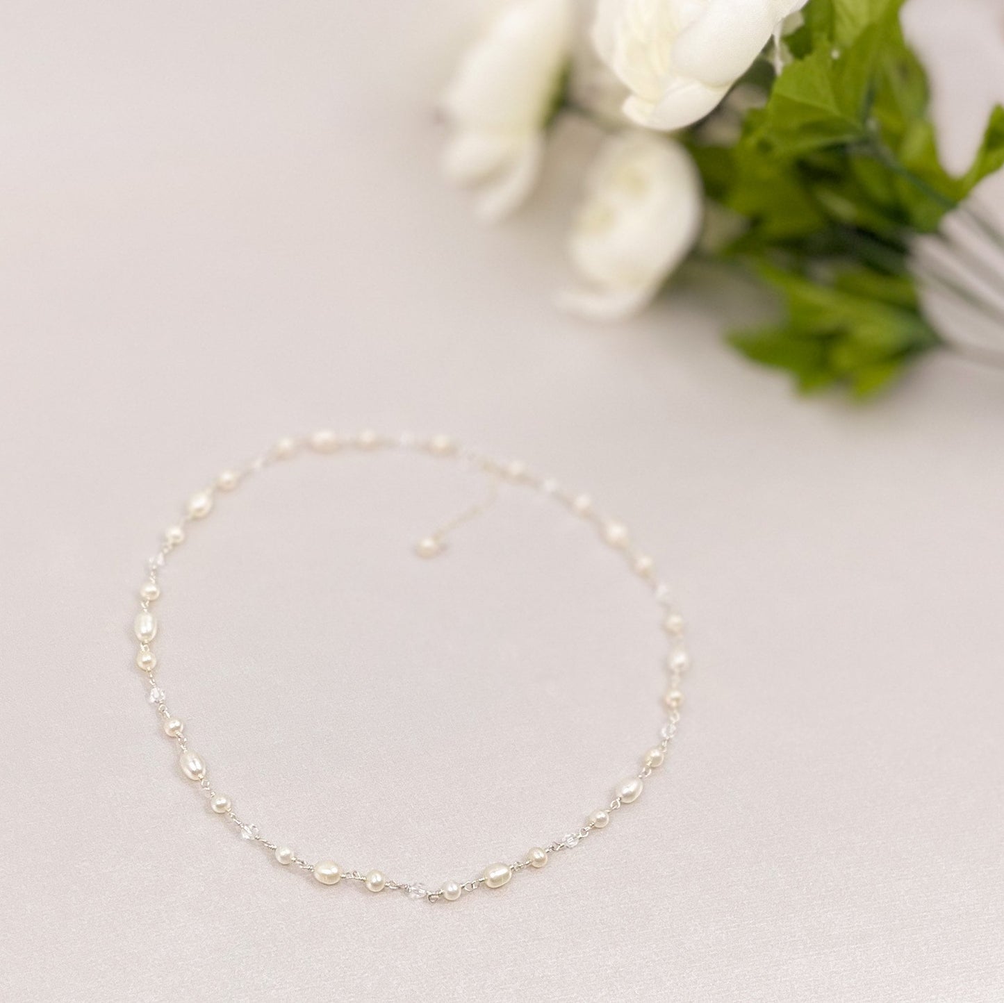 Mother of Bride Beaded Necklace Freshwater Pearl Austrian Crystal Wedding Gifts Gold Fill Sterling Silver Handmade Heirloom Jewellery Idea