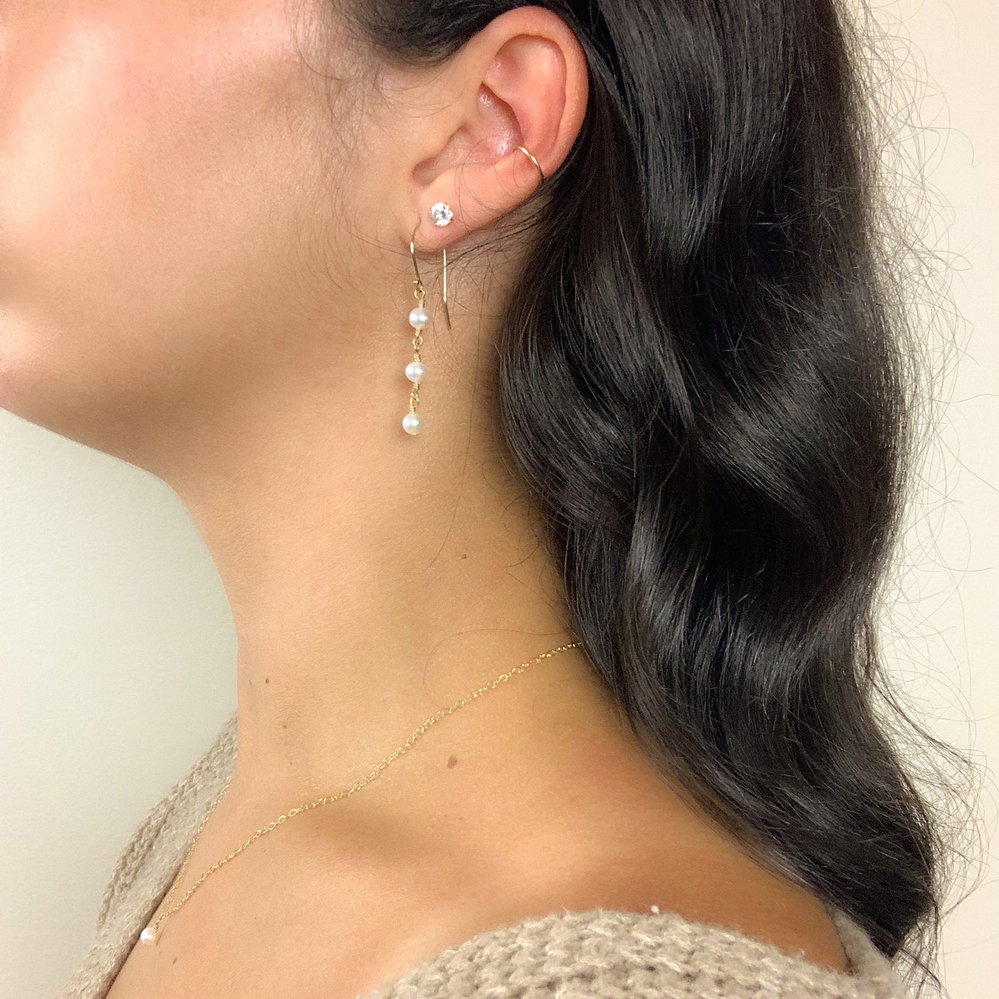 Maid of Honor Gift Dangle Earrings Mother Of Bride Present Freshwater Pearl 14k Gold Fill Sterling Silver Wedding Jewelry Gift Idea