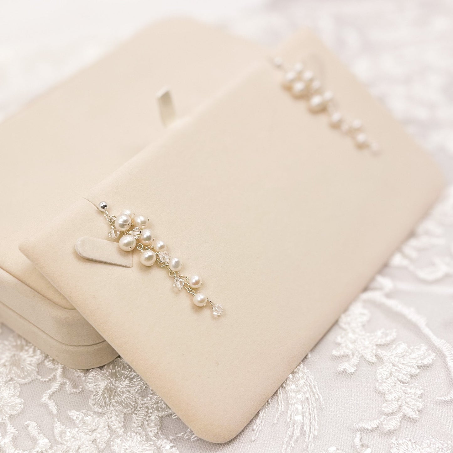 Bridal Earrings Freshwater Pearl Austrian Crystal Wedding Present Gift Gold Fill Sterling Silver Bride Heirloom Jewellery