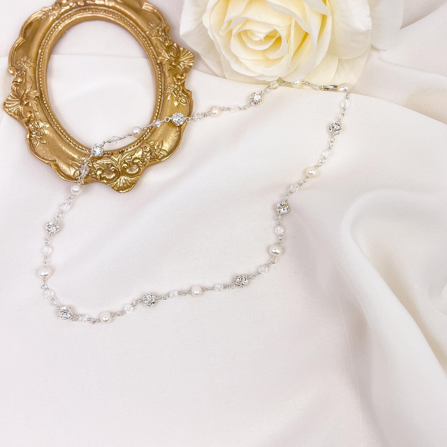 Wedding Beaded Necklace Present Idea for Mother of the Bride Gift Bridesmaid Daughter in Law Bridal Jewelry Handmade Heirloom Engagement Her
