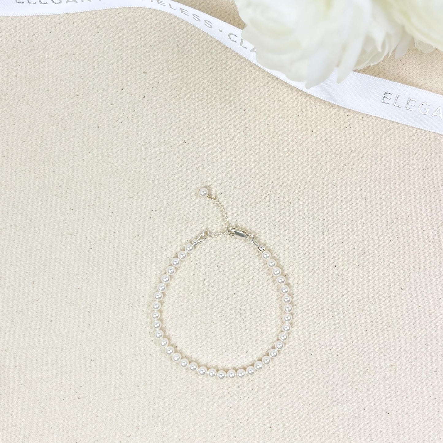 Pearl Beaded Bracelet Genuine Austrian Crystal Handmade Jewelry Anniversary Gift Idea For Wife Girlfriend Christmas Present Mother Birthday