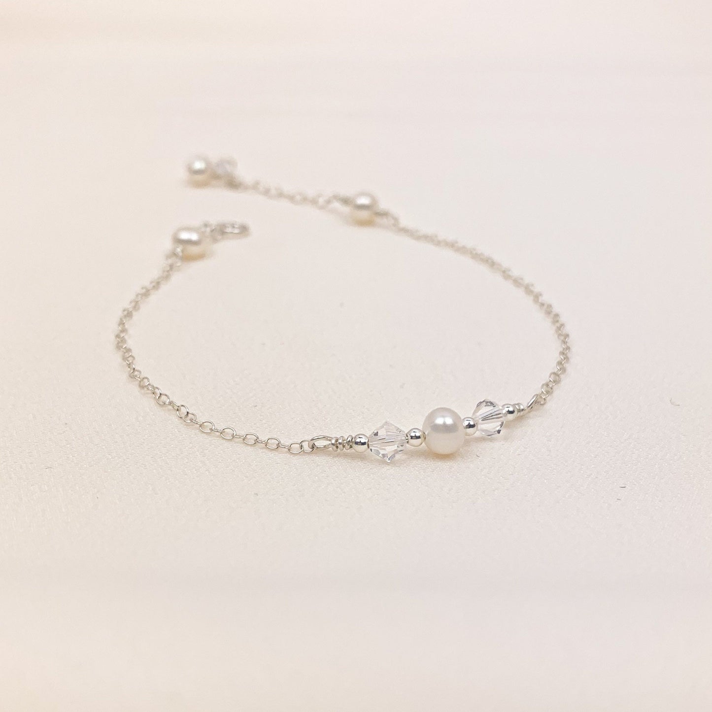 Cluster Bracelet Beaded Freshwater Pearl Austrian Crystal Made in Austria Gold Fill Jewelry Sterling Silver Gift Anniversary Present Idea