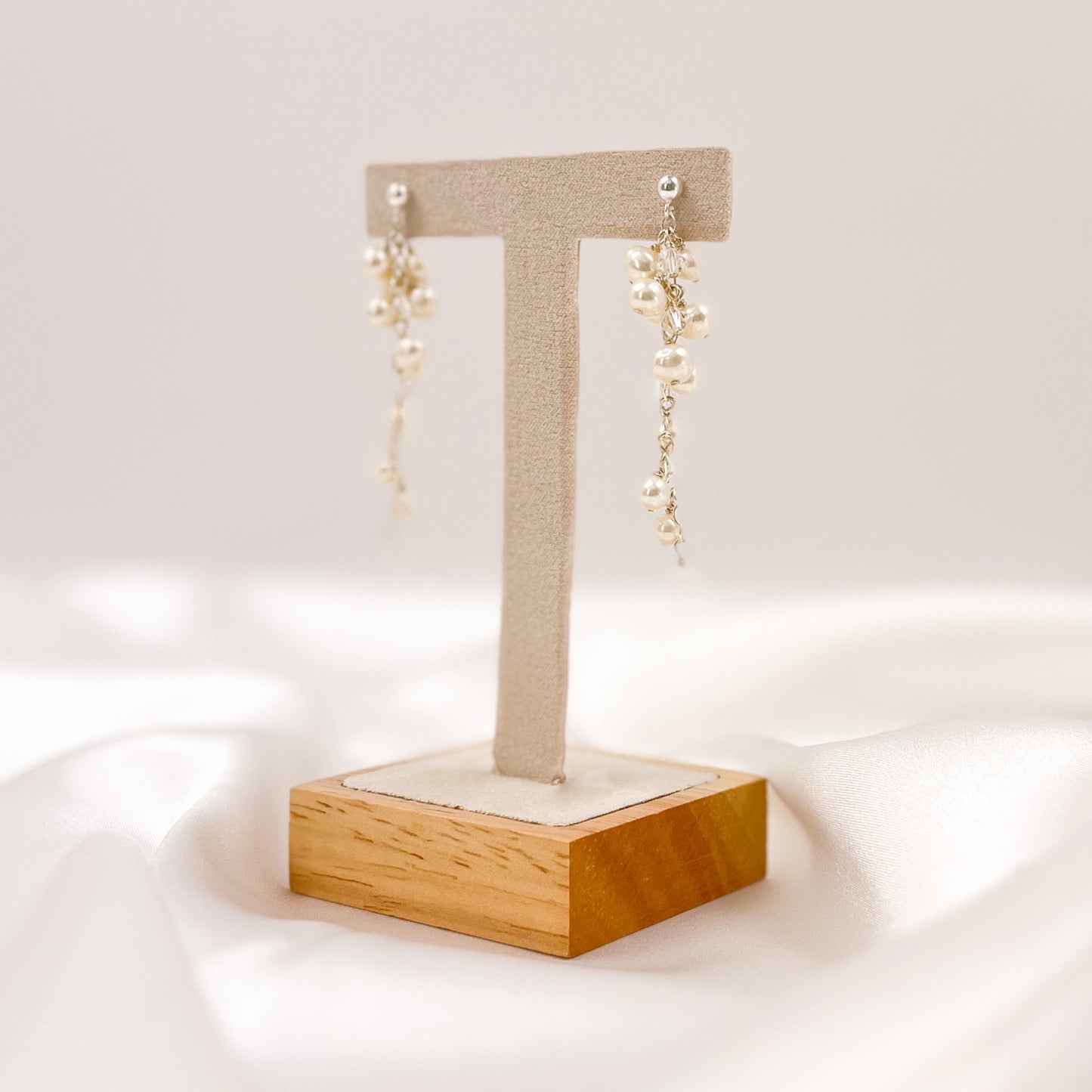 Bridal Earrings Freshwater Pearl Austrian Crystal Wedding Present Gift Gold Fill Sterling Silver Bride Heirloom Jewellery