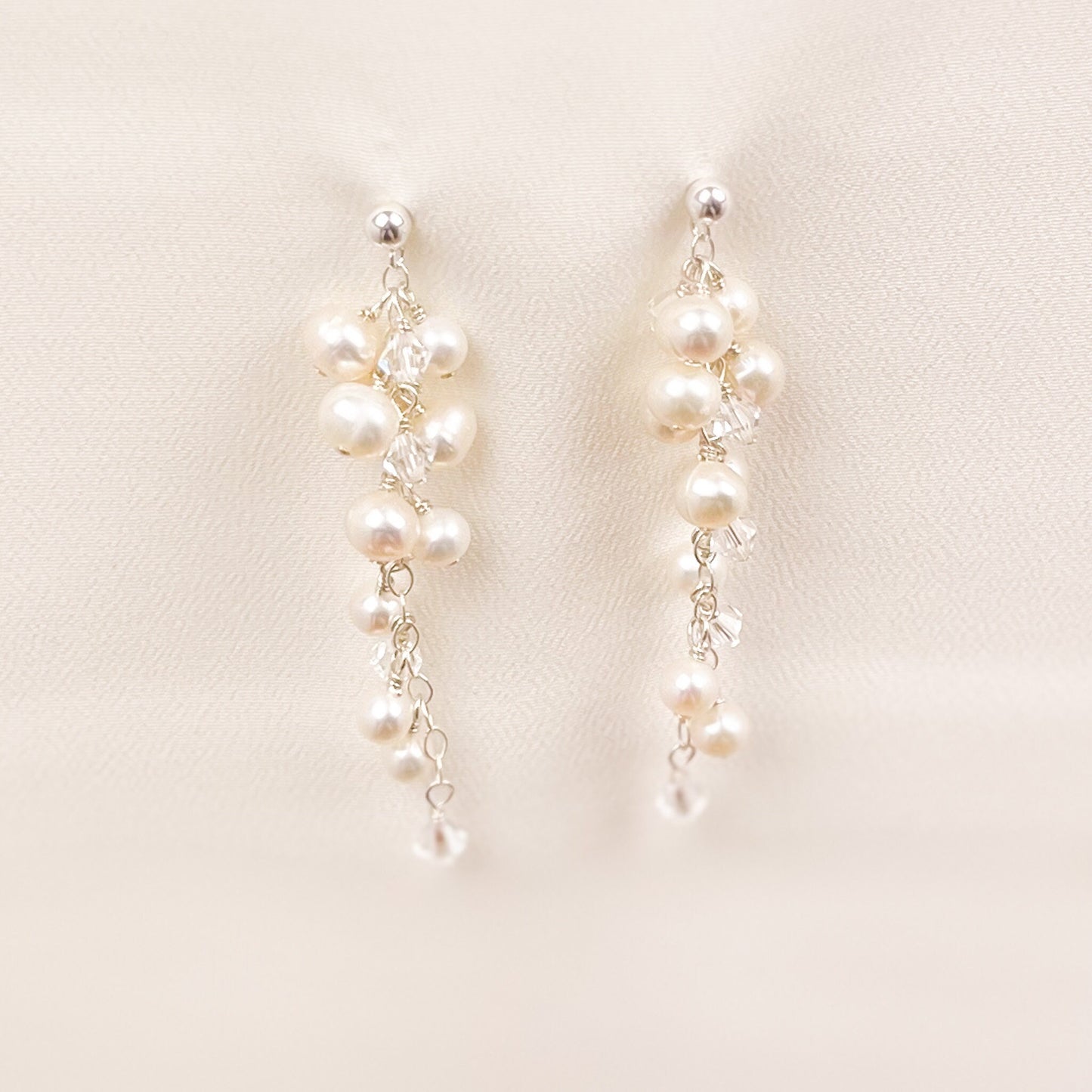 Screw Back Earrings Drop Dangle Jewelry Freshwater Pearl Austrian Crystal Jewellery Gold Fill Sterling Silver Gift Idea For Wife Present