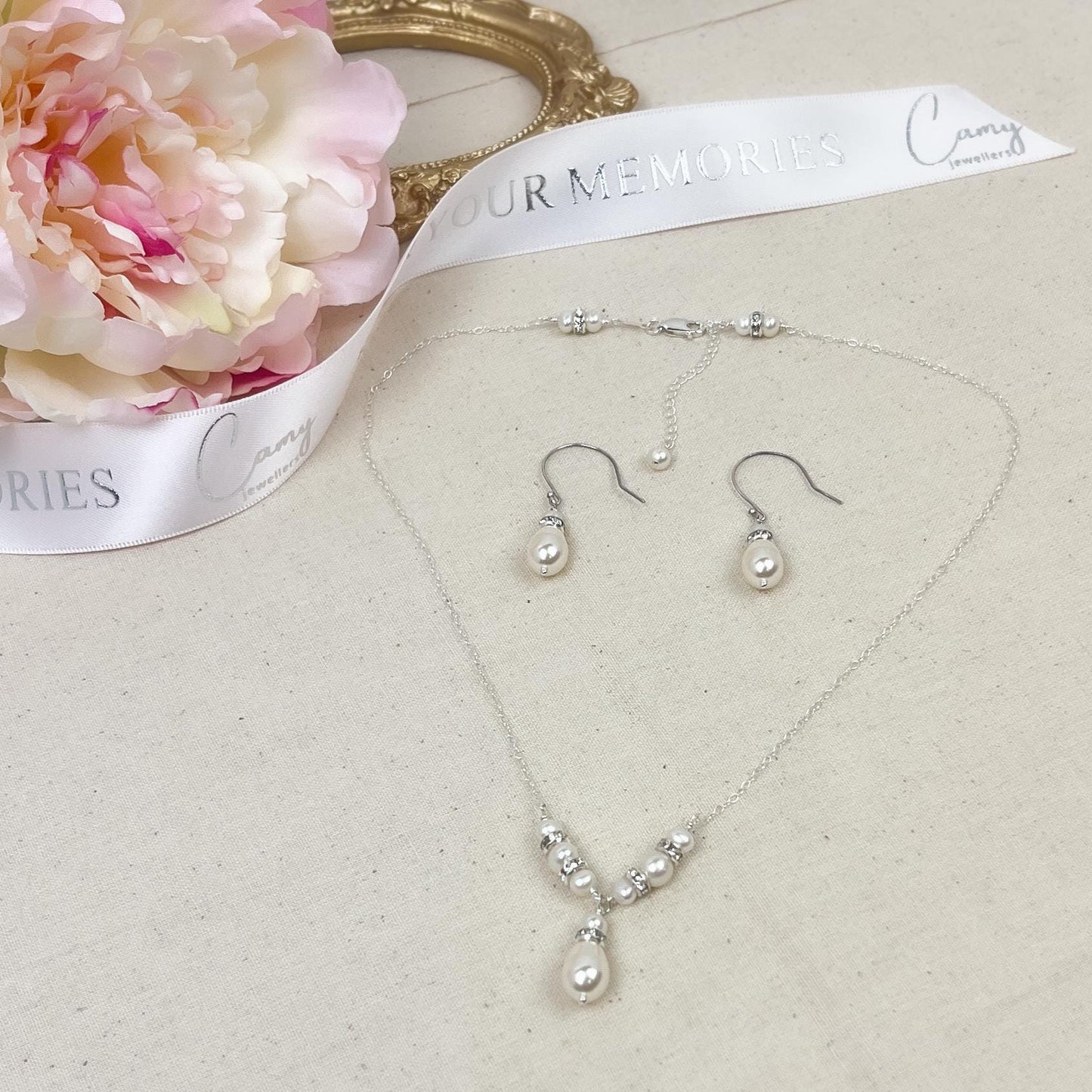 Wedding Day Long Drop Necklace Rhinestone V Shaped Pearl Beaded Gift for the Soon to be Bride from Groom Step Mom in Law Present Bridesmaid