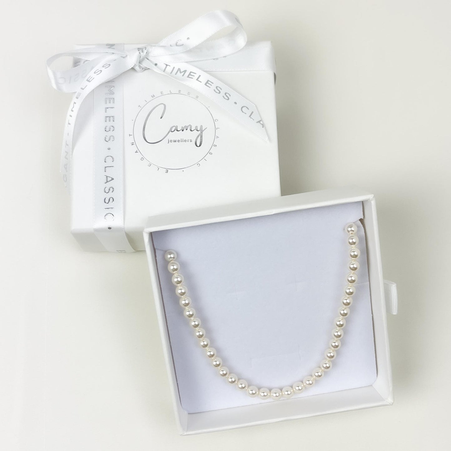 Pearl Beaded Necklace Genuine Crystal Wedding Gift Idea for Mother of the Bride Bridesmaid Present Maid of Honor Bridal Handmade Jewellery