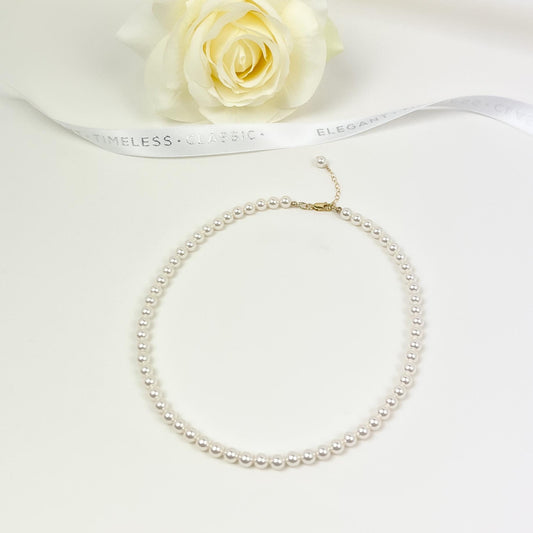 Pearl Beaded Necklace Genuine Crystal Wedding Gift Idea for Mother of the Bride Bridesmaid Present Maid of Honor Bridal Handmade Jewellery