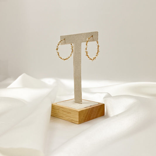 Hoop Earrings Freshwater Pearl Gold Jewelry Silver Jewellery Gift Idea for Anniversary Handmade Dainty Present Wife Girlfriend Loved One Her