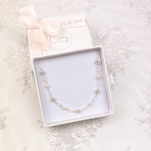 Wedding Beaded Necklace Present Idea for Mother of the Bride Gift Bridesmaid Daughter in Law Bridal Jewelry Handmade Heirloom Engagement Her