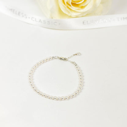 Pearl Beaded Bracelet Genuine Austrian Crystal Handmade Jewelry Anniversary Gift Idea For Wife Girlfriend Christmas Present Mother Birthday
