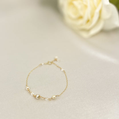 Austrian Crystal Cluster Bracelet Freshwater Pearl Gold Jewelry Silver Bridal Shower Wedding Present Idea Bride Gift Jewellery Anniversary