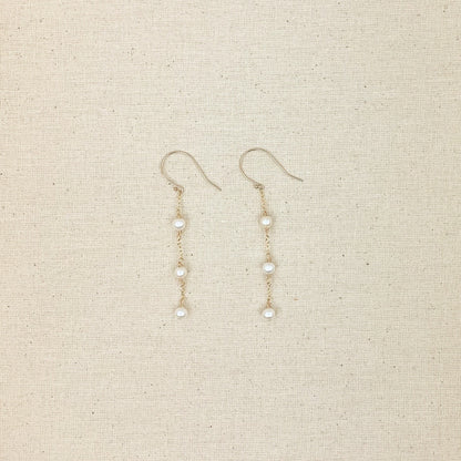 Drop Dangle Freshwater Pearl Earrings Handmade Gold Jewelry Silver Jewellery Wedding Present For Bride Maid of Honor Proposal Idea for Women
