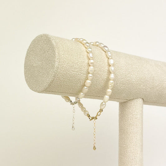 Natural Freshwater Pearl Beaded Bracelet Wedding Gift Bridesmaid Proposal Bride Heirloom Anniversary Present Gold or Silver Finish Handmade