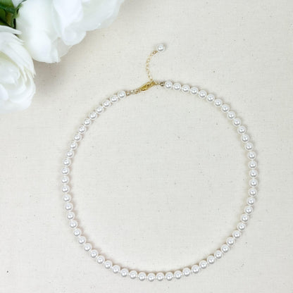 Pearl Beaded Necklace Genuine Crystal Wedding Gift Idea for Mother of the Bride Bridesmaid Present Maid of Honor Bridal Handmade Jewellery