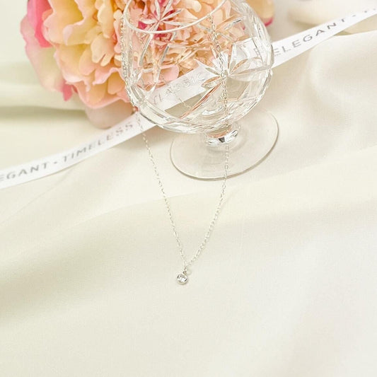 Cubic Zirconia Stone Pendant Necklace Drop Dangle Minimalist Dainty Birthday Present Idea for Girl Graduation Gift Women Handmade Jewellery