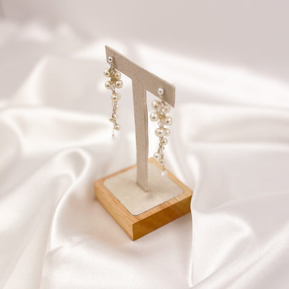 Bridal Earrings Freshwater Pearl Austrian Crystal Wedding Present  Gift Gold Fill Sterling Silver Bride Heirloom Jewellery