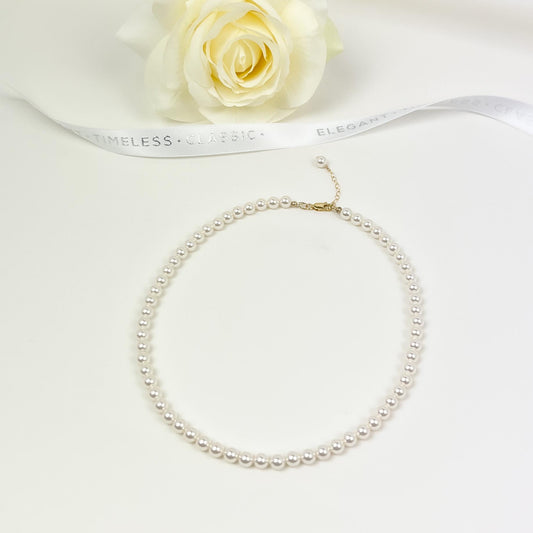 Pearl Beaded Necklace Austrian Crystal Anniversary Gift for Women Wife Girlfriend Christmas Present Birthday Gold Silver Handmade Jewelry