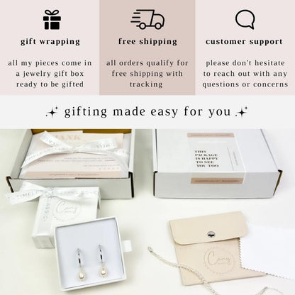Lariat Y Necklace Freshwater Pearl Jewelry Gold Dainty Silver Jewellery Birthday Gift Idea For Women Anniversary Present Loved One Wife Girl