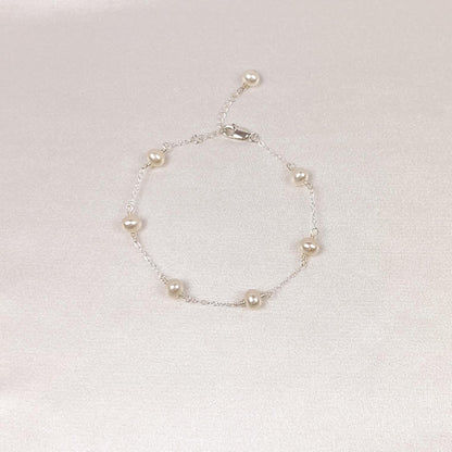 Freshwater Pearl Beaded Bracelet Wedding Gift for Maid of Honor Jewellery Flower Girl Memento Mother Bride Present Handmade Jewelry Women