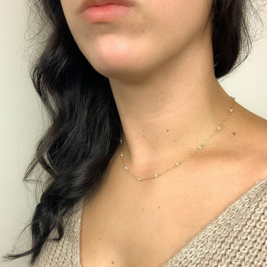 Choker Necklace Freshwater Pearl Satellite Chain Gold Jewellery Silver Handmade Jewelry Birthday Present Idea for Girlfriend Gift Lover Her
