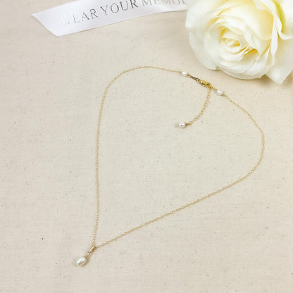 Freshwater Pearl Wedding Necklace Gold Silver Bridal Pendant Daughter in Law Mother of the Soon to be Bride Gift from Groom Husband Heirloom