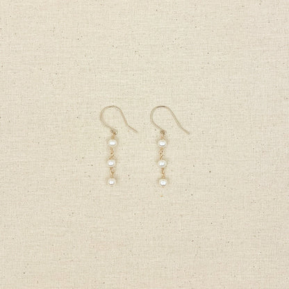 Maid of Honor Gift Dangle Earrings Mother Of Bride Present Freshwater Pearl 14k Gold Fill Sterling Silver Wedding Jewelry  Gift Idea