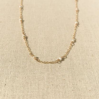 Choker Necklace Freshwater Pearl Satellite Chain Gold Jewellery Silver Handmade Jewelry Birthday Present Idea for Girlfriend Gift Lover Her