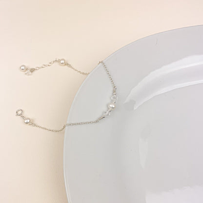 Cluster Bracelet Beaded Freshwater Pearl Austrian Crystal Made in Austria Gold Fill Jewelry Sterling Silver  Gift Anniversary Present Idea