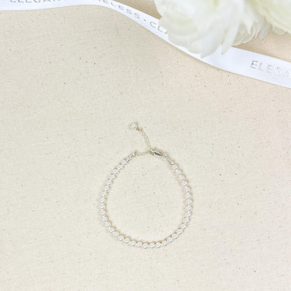 Pearl Beaded Bracelet Genuine Austrian Crystal Handmade Jewelry Anniversary Gift Idea For Wife Girlfriend Christmas Present Mother Birthday