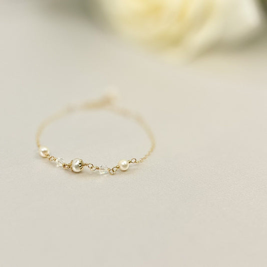 Austrian Crystal Cluster Bracelet Freshwater Pearl Gold Jewelry Silver Bridal Shower Wedding Present Idea Bride Gift Jewellery Anniversary