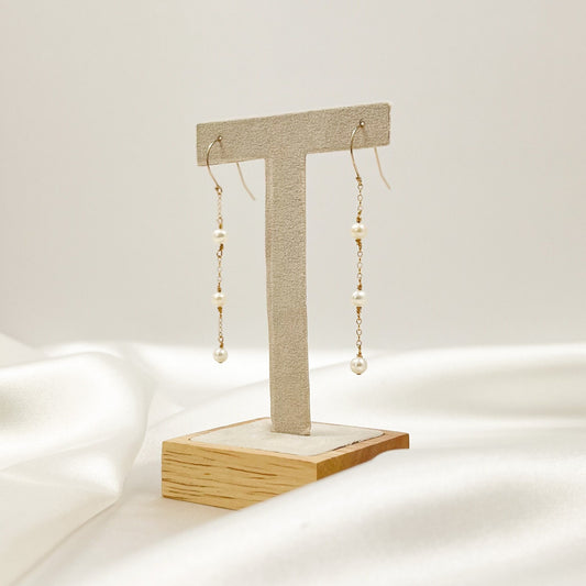 Drop Dangle Freshwater Pearl Earrings Handmade Gold Jewelry Silver Jewellery Wedding Present For Bride Maid of Honor Proposal Idea for Women