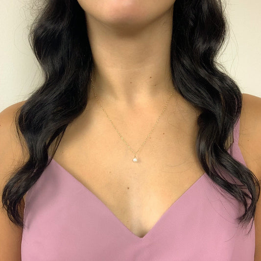 Pendant Necklace Freshwater Pearl Gold Fill Dainty Jewellery Sterling Silver Jewelry Gift For Loves One Anniversary Present Idea Handmade
