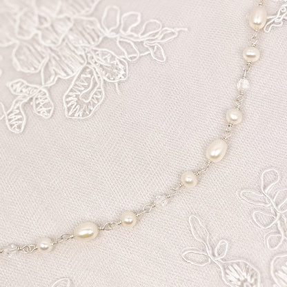 Bridal Jewellery Sets Austrian Crystal Beaded Necklace Freshwater Pearl Drop Dangle Earrings Gold Fill Wedding Gift Bride Sterling Silver
