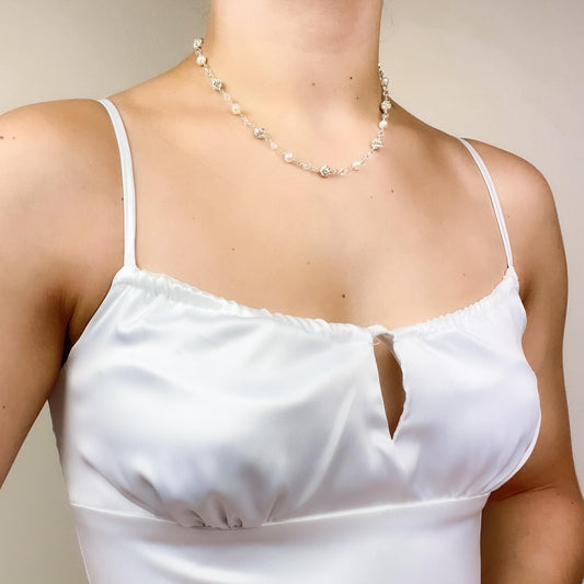 Wedding Beaded Necklace Present Idea for Mother of the Bride Gift Bridesmaid Daughter in Law Bridal Jewelry Handmade Heirloom Engagement Her