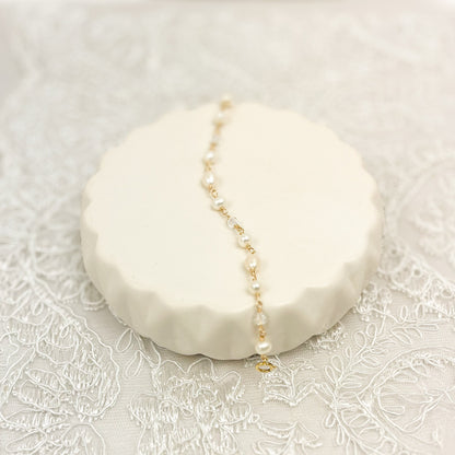 Freshwater Pearl Beaded Bracelet Austrian Crystal Gold Fill Bridal Jewelry Sterling Silver Wedding Present Idea For Gift Bride Heirloom