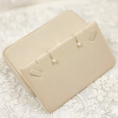 Minimalist Drop Earring Freshwater Pearl Dangle Jewelry Gold Jewellery Silver Gift Idea for Bridesmaid Proposal Bachelorette Present Wedding