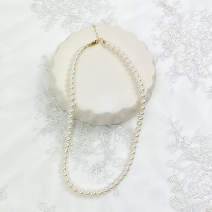 Pearl Beaded Necklace Genuine Crystal Wedding Gift Idea for Mother of the Bride Bridesmaid Present Maid of Honor Bridal Handmade Jewellery